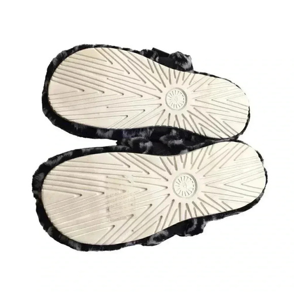 UGG 1118150 Men 12 Soft Fluff It Pop Slides Slip On Casual Slippers Black NEW - Picture 7 of 8